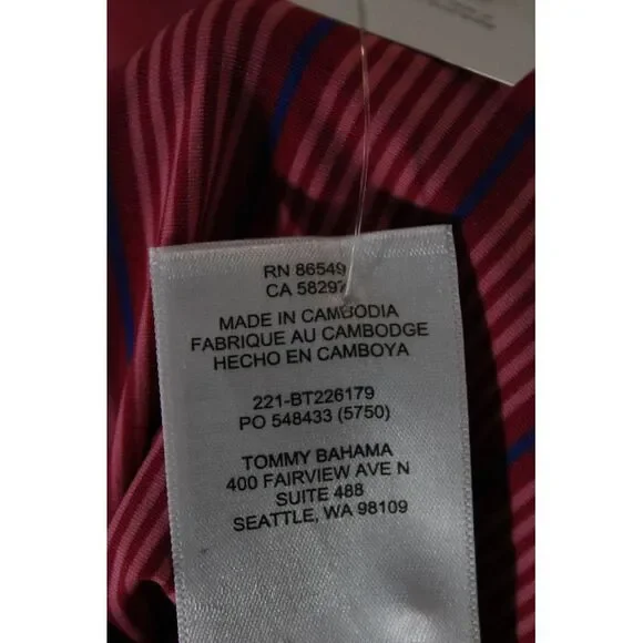 Tommy Bahama Mens Striped Polo Shirt Pink Blue Size Extra Extra Extra Large Big - Picture 6 of 7